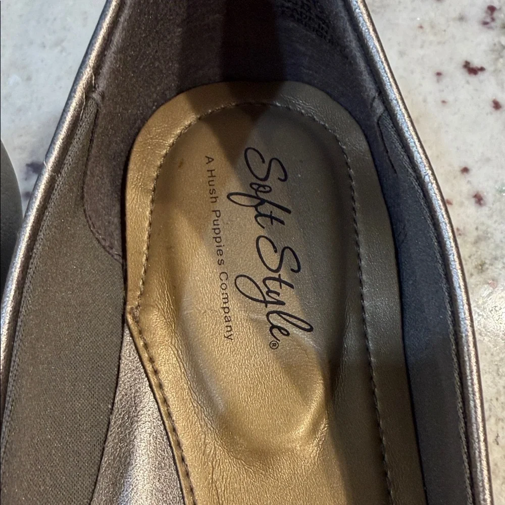 Hush Puppies Soft Style Gold Flats - NWOT